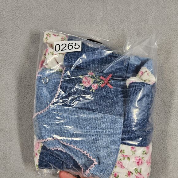 The Childrens Place Dress Girls 12 Month Denim Patchwork Corduroy Floral Y2K - Picture 10 of 10